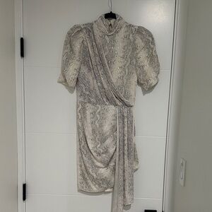 SAYLOR Shimmering Cream Long Sleeve Dress